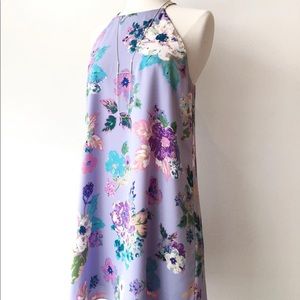Lilac summer floral mini dress